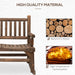 Outsunny 2-Person Wood Rocking Chair with Log Design, Heavy Duty Loveseat with Wide Curved Seats for Patio, Backyard, Garden, Walnut - DTYStore
