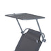 Outsunny Outdoor Lounge Chair, Adjustable Folding Chaise Lounge, Tanning Chair with Sun Shade for Beach, Camping, Hiking, Backyard, Gray - DTYStore