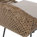 29.25' Outdoor Wicker and Iron Low Back Barstools, Light Brown, with Beige Cushion (Set of 2) - DTYStore