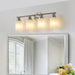 Modern 4-Light Vanity Wall Sconce, Brushed Nickel Finish with Frosted Glass Shades for Bathroom or Hallway Lighting (No Bulbs) - DTYStore