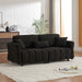 80''Premium chenille fabric sofa with 2 cushions and 1 lumbar pillow Armrest strap design,,upholstered 3-seater sofa for living rooms, bedrooms,apartments and offices Black - DTYStore