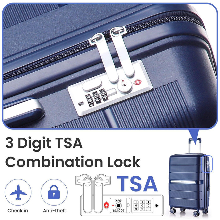 Luggage Sets 4 Piece(14/20/24/28) PP Lightweight & Durable Expandable suitcase - DTYStore
