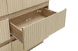 Fluted 6 Drawers Dresser ,Double Dresser Chest of Drawers, 47.24" Modern Chest of Drawers with LED ,Drawer Organizer for Bedroom, Living Room, Hallway - DTYStore