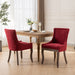 Furniture,Ultra Side Dining Chair,Thickened fabric chairs with neutrally toned solid wood legs,Bronze nail head,Set of 2,Wine Red,Burgundy,SW1807WR - DTYStore