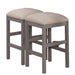 Light Gray Set of 2pc Stools Kitchen Dining Room Furniture Beige Fabric Cushion Seat Chairs Stool - DTYStore
