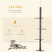 Floor-to-Ceiling Cat Tree Cat Climbing Tower with Sisal-Covered Scratching Posts Natural Cat Tree Activity Center for kittens Cat tower furniture, Grey - DTYStore