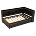 Twin Size L-shaped Bookcases Bed with Power Outlets, USB Charging Ports,Two Drawers,Espresso - DTYStore