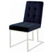 Blue and Chrome Tufted Back Dining Chair (Set of 2) - DTYStore