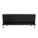 Sofa Bed with Armrest two holders WOOD FRAME, STAINLESS LEG, FUTON BLACK PVC - DTYStore