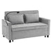 56.9" Loveseat Sofa Pull-out Sofa Bed Sleeper Sofa with a Reversible Backrest Cushion, Side Pockets, Two USB Ports and a Phone Holder for Living Room, Grey - DTYStore