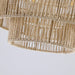 Bohemian style Woven Pendant Light 23.6 Inch Rattan Ligh Large Rattan Pendant Light with 5-Tier Rattan Chandelier--Wood