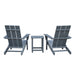 3Pcs Outdoor Adirondack Chairs,Patio Lawn Chairs with Side Table,for Deck Garden Backyard Balcony,Dark Grey - DTYStore