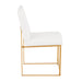 High Back Fuji Contemporary Dining Chair in Gold and White Velvet by LumiSource - Set of 2 - DTYStore
