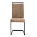 Dining Chairs,tech cloth High Back Upholstered Side Chair with C-shaped Tube Black Metal Legs for Dining Room Kitchen Vanity Patio Club Guest Office chair (Set of 2) Brown1162 - DTYStore