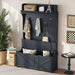 Hall Tree with Storage Bench, Entryway Bench with Drawer and 5 Hooks, Coat Rack with Display Shelf for Hallway Entryways, Dark Blue - DTYStore