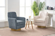360 degree rotation armchair cotton linen skin friendly fabric ergonomic design living room chair Bedroom chair Living room chair suitable for indoor home - DTYStore