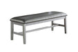 Elegant Silver Finish 1pc Dining Bench Only Rubberwood Cushion Faux Leather Seat Dining Room bench - DTYStore