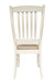 White Classic 2pcs Dining Chairs Set Rubberwood Beige Fabric Cushion Seats Slats Backs Dining Room Furniture Side Chair - DTYStore