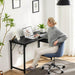Modern Simple Style Wooden Work Office Desks with Storage,47 Inch,Black - DTYStore