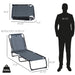 Folding Chaise Lounge Pool Chair, Patio Sun Tanning Chair, Outdoor Lounge Chair with 4-Position Reclining Back, Breathable Mesh Seat for Beach, Yard, Patio, Gray - DTYStore