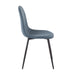 Pebble Contemporary Chair in Black Steel and Blue Fabric by LumiSource - Set of 2 - DTYStore
