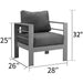 5 Pieces Outdoor All-Weather Conversation Set, Sectional Sofa, Aluminum Couch - Dark Gray Cushions - DTYStore
