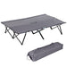 Outsunny 2 Person Folding Camping Cot for Adults, 50' Extra Wide Outdoor Portable Sleeping Cot with Carry Bag, Elevated Camping Bed, Beach Hiking, Grey - DTYStore