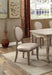 Transitional Rustic Oak and Beige Side Chairs Set of 2 Chairs Dining Room Furniture Padded fabric seat Elegant Kitchen Dining Room - DTYStore