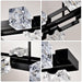 Rectangle Chandelier for Dining Room, 8-Light Black Farmhouse Linear Pendant Light Fixture, Modern Crystal Hanging Lighting Chandelier for Lobby, Kitchen, Bedroom, Living Room, Conference Room, Home