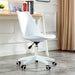 Modern Home Office Desk Chairs, Adjustable 360 Â°Swivel Chair Engineering Plastic Armless Swivel Computer Chair With Wheels for Living Room, Bed Room Office Hotel Dining Room and White. - DTYStore