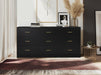 Modern Black 9-Drawer Dresser for Bedroom - Ample Storage Wide Chest of Drawers, Sturdy & Safe - DTYStore
