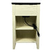 Farmhouse End Table Bedside Table with Charging Station,Night Stand with Barn Door and Drawer, Storage for Bedroom Living Room ,Bedside Table, White+Black color - DTYStore