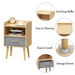 Nightstand With Collapsible Fabric Drawer, 2-Tier Storage End Table, Wood Side Table with Storage Cabinet or Kids, Adults - Oak - DTYStore