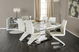 Contemporary Style Z-Shaped Chair Base 2pcs Dining Chairs White Leatherette Chrome Finish Side Chair Dining Room Furniture - DTYStore