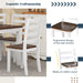 Rustic Style 6-Piece Dining Room Table Set with 4 Ergonomic Designed Chairs & a Bench (Walnut + Cottage White) - DTYStore