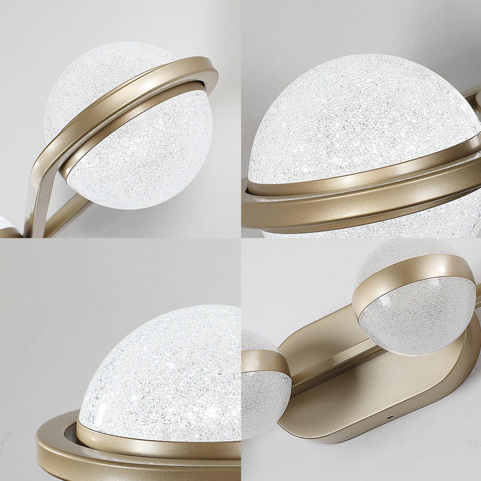 Modern Minimalist Bathroom Vanity Light, LED 6 Bulb Acrylic Shades, Wall Mounted Decorative Lighting Fixture (Champagne Gold)