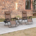 Outsunny Zero Gravity Chair Set with Side Table, Folding Reclining Chair with Cupholders & Pillows, Adjustable Lounge Chair for Pool, Backyard, Lawn, Beach, Brown - DTYStore