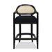 Americana Mid-Century Modern 26' Cane Back Counter Stool, Jet Black Woven - DTYStore