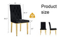 4 piece dining chairs.The gold metal legs complement the black velvet, showcasing a perfect blend of modern and classic elements.Suitable for various occasions such as kitchens,conference rooms, etc. - DTYStore