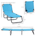 Outsunny Folding Chaise Lounge Pool Chairs, Outdoor Sun Tanning Chairs with 5-Level Reclining Back, Steel Frame for Beach, Yard, Patio, Sky Blue - DTYStore