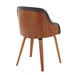 Bacci Mid-Century Modern Dining/Accent Chair in Walnut Wood and Black Faux Leather by LumiSource - Set of 2 - DTYStore