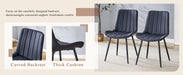 Table and chair set.Modern Black Marble Pattern MDF Dining Table Set - 55'x31.4' with 4 Extended Seat Cushion PU Dining Chairs.Black Cushion.Iron Pipe Spraying Chair Legs. - DTYStore