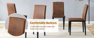 Table and chair set.A 47.3-inch diameter modern spliced color circular dining table - double-layer storage.Paired With 4 brown technology fabric dining chairs, simple and versatile, comfortable. - DTYStore