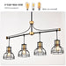 Dining Room Light Fixture/Chandelier Over Table, 40-Inch Hanging for Farmhouse Linear Chandeliers,4-Light Kitchen Island Lighting,Matte Black and Matte Gold Ceiling Chandelier,with Metal lampshade - DTYStore