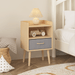 Nightstand With Collapsible Fabric Drawer, 2-Tier Storage End Table, Wood Side Table with Storage Cabinet or Kids, Adults - Oak - DTYStore