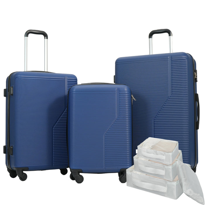 Durable ABS Hardshell Luggage Set with Spinner Wheels and TSA Lock, Lightweight
