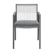 Outdoor Dining Set, Aluminum Dining Chair Set of 6 with Rope+Aluminum Dining Table with Faux Wood Top, Gray+Black - DTYStore