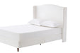 Hannah Upholstered Wingback Bed Size King / Tall 54" Headboard Upholstered King Bed / Premium Cream White Chenille / Minimalist Designs / No Box Spring Needed / Easy Assembly / King - DTYStore