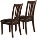 Simple Contemporary Set of 2 Side Chairs Brown Finish Dining Seating Cushion Chair Unique Design Kitchen Dining Room Faux Leather Seat - DTYStore