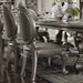 Silver and Antique Platinum Arm Chair with Nailhead Trim (Set of 2) - DTYStore